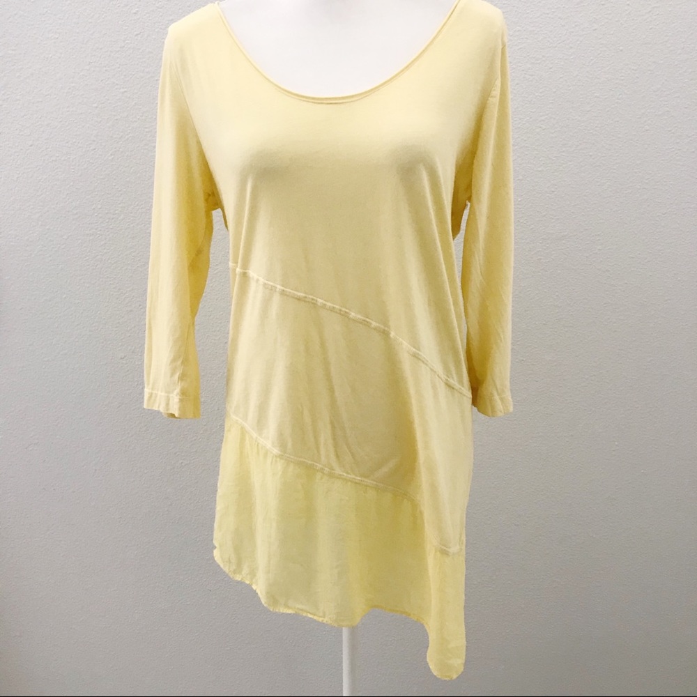 Soft surroundings yellow asymmetrical tunic top - Picture 1 of 8